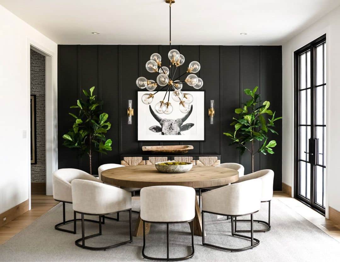 Modern Farmhouse Dining Room Accent Wall